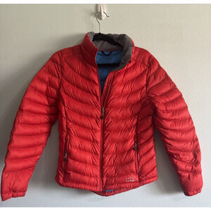 LL Bean Women's Ultralight 850 Down Tek Puffer Jacket Orange Medium
